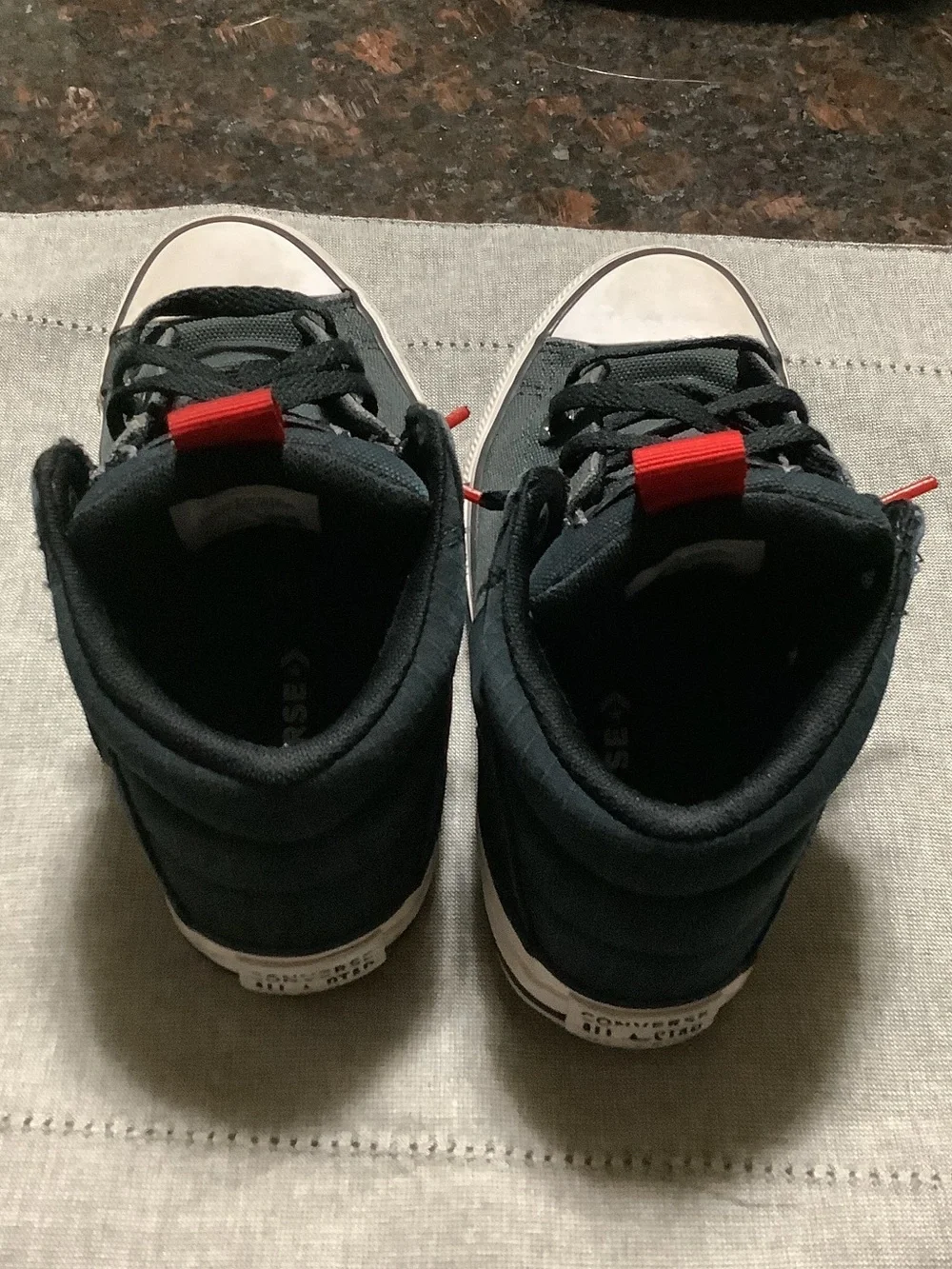 Converse Kids Black Canvas High-Top Sneakers with Red Accents